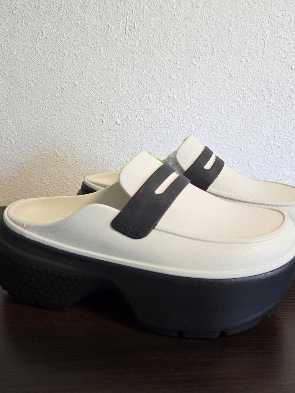 Crocs Stomp Loafer Linen Black Size W7 M5 Platform Slip On Shoes NWT 209937
